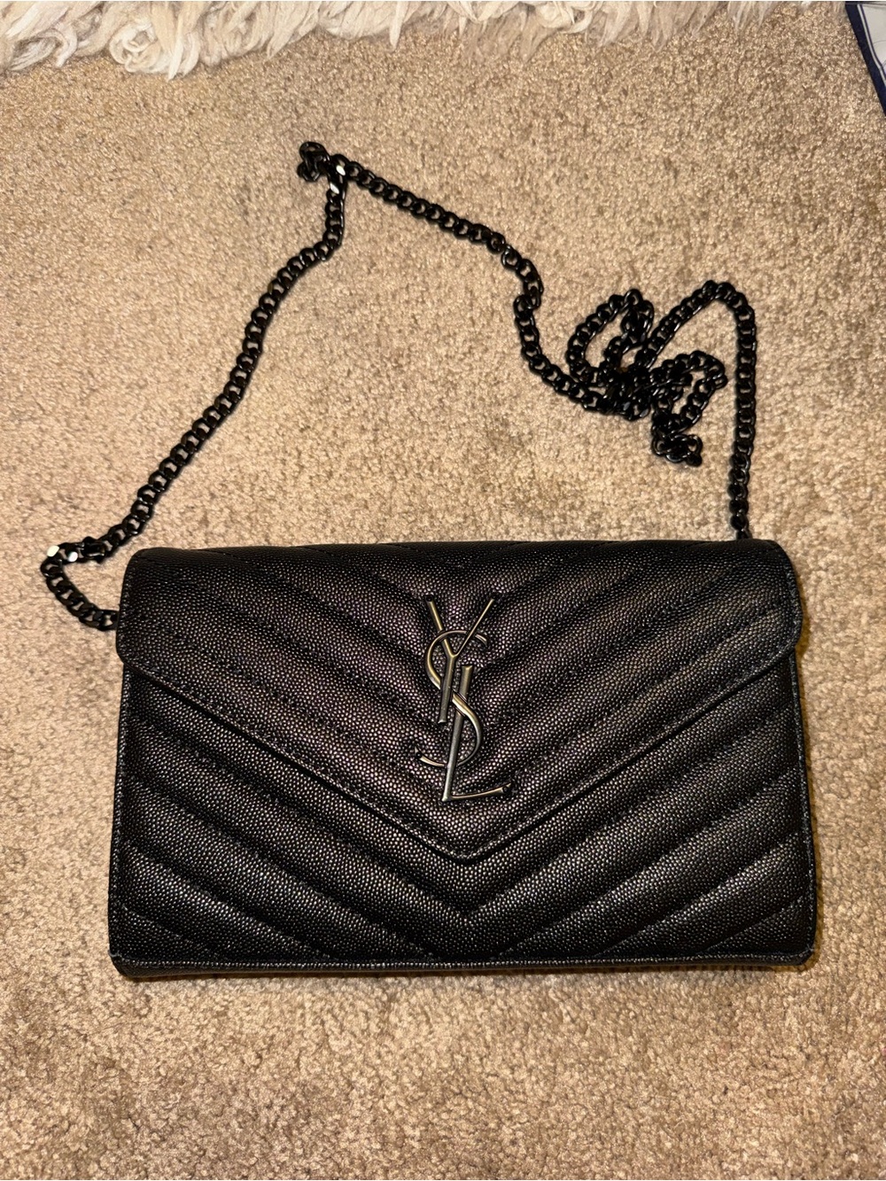 Saint Laurent Wallet on Chain Crossbody Black